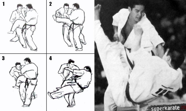 Подсечка под две ноги в киокушинкай