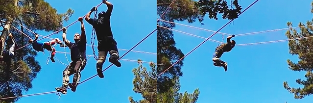 Каратисты на веревках Каратисты на веревках