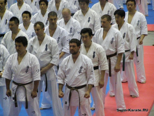 Торжественное построение на Чемпионате мира по каратэ киокушинкай
