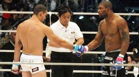 Мауриио Руа и Rampage Джексон на турнире PRIDE