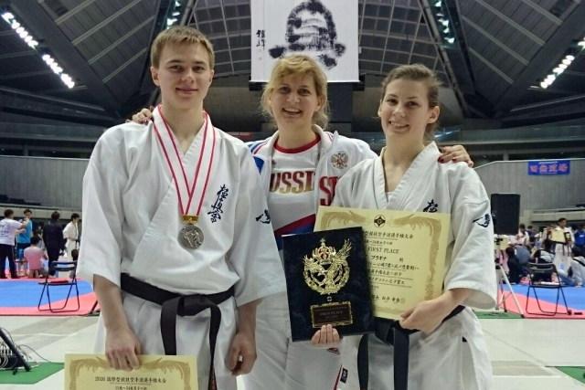 Евгения Брагина с учениками Еговцевым Алексеем и Майей Брагиной